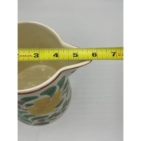 Vintage Hand Painted Floral Pitcher Art Deco POTTERY CZECHOSLOVAKIA Bern 7” - Picture 11 of 11
